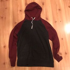 Red and Dark Grey Hoodie - Large (washed & clean)